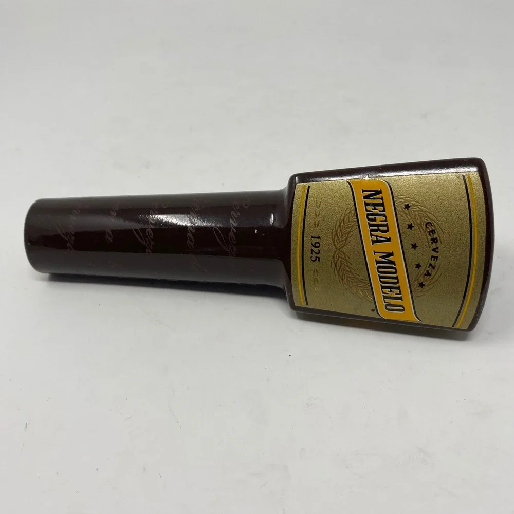 Negra Modelo Beer Tap Handle Brown Ceramic Triangular Bar Decor 1925 Logo